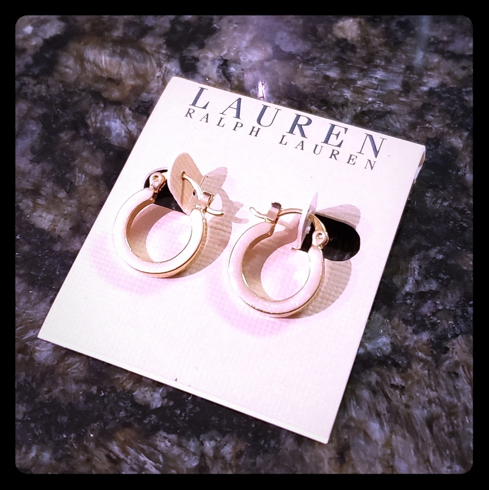 Ralph Lauren gold earrings circle loop 16k